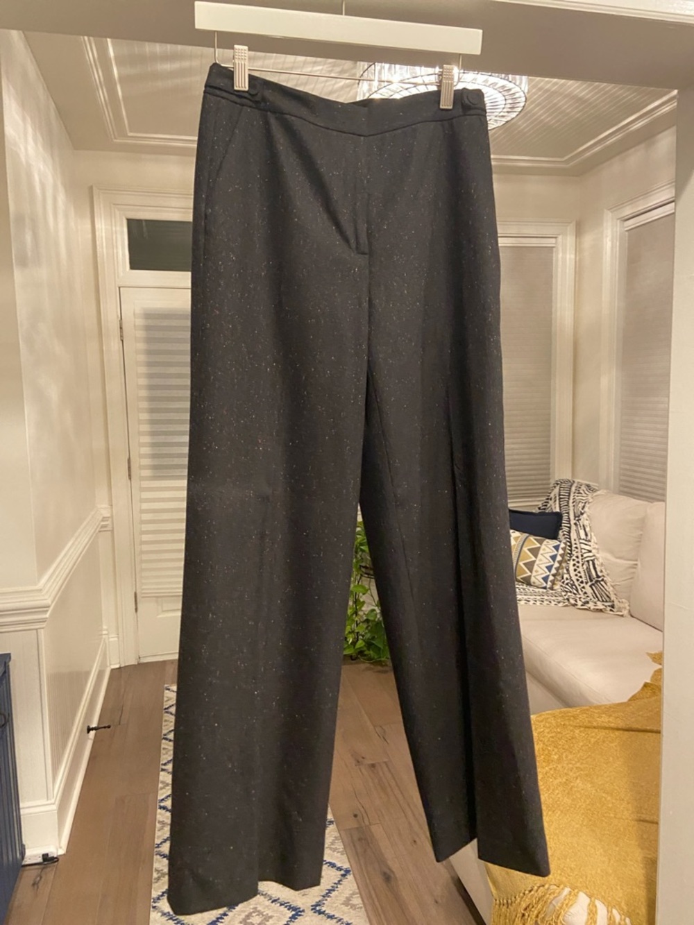 Women's Black Wide-Leg Sparkle Trousers